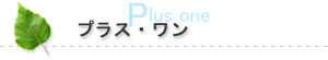 プラス・ワン PLUS ONE