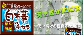 白樺のチカラ商品のバナー　「天然成分100％」